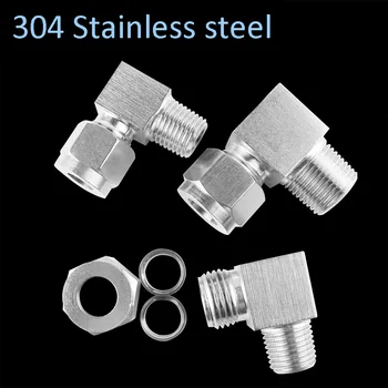 

Stainless Steel 304 Elbow 1/4" 1/2" PT BSP Male Thread 8mm 10mm 12mm 1/4" 1/2" Double Ferrule Tube Compression Fitting Connector