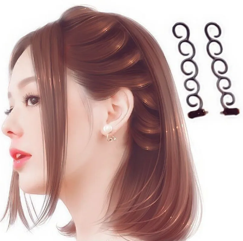 

Fashion Elegance Hair Braider Flower Magic Hair Clip Stylist Queue Twist Plait DIY Hairstyle Styling Accessories black Colors
