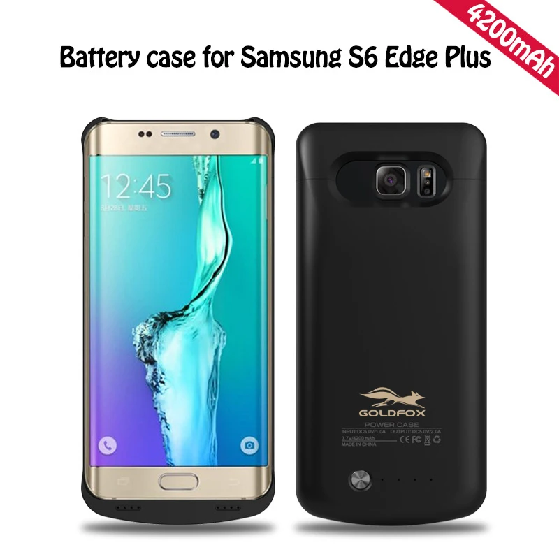 Для S6 edge plus Перезаряжаемые Батарея Мощность банк чехол для samsung Galaxy S6 edge plus 4200 мАч Внешний Батарея Зарядное устройство крышка