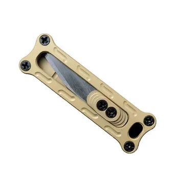 

Outdoor EDC mini tool, brass utility knife keychain convenient tool, multi-function DIY box knife, camping survival pocket tool