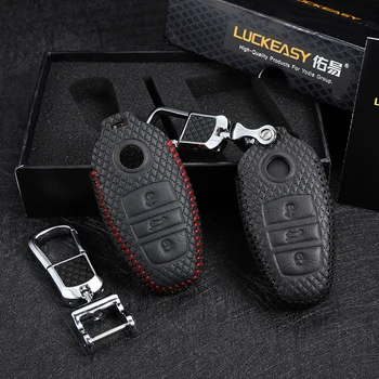 

luckeasy key cover for vw touareg 2011 2014 2016 2017 Car Key case leather holder remote for volkswagen key 2012 2013 key3c