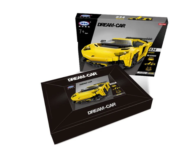 Creative MOC Technic Series Building Blocks The Yellow Flash Racing Car Set Educational Bricks Toys Model
