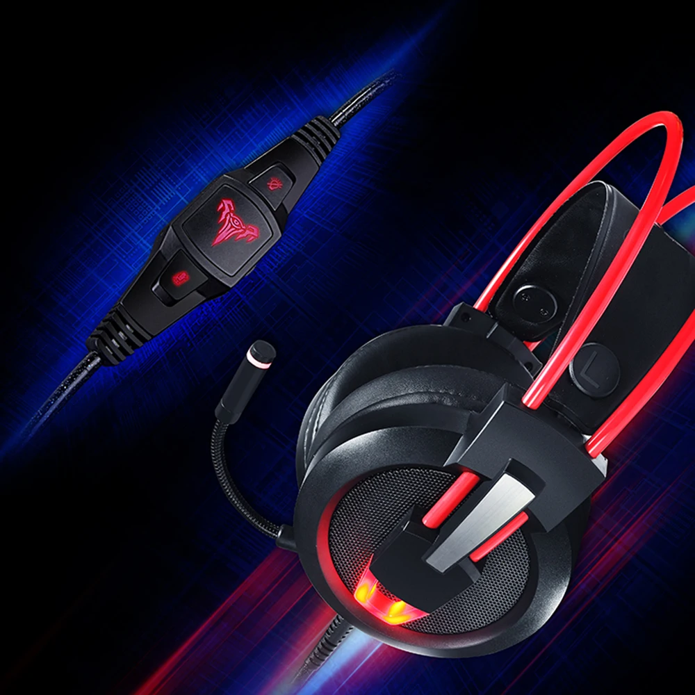 Askmeer USB Stereo Gaming Headphones casque 7.1 Surround Sound Channel Computer Headset with Microphone LED Lights for PC Gamer (5)