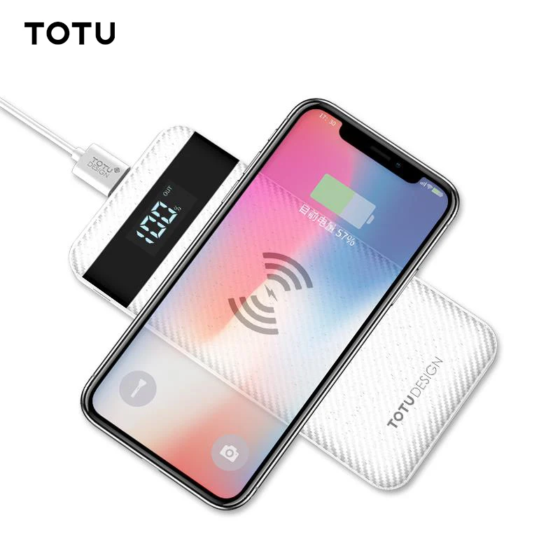 TOTU 10000mah QI Wireless Charger Power Bank For iPhone X 8 Plus LED Display Dual USB External Battery Powerbank For Samsung S8 TOTU 10000mah QI Wireless Charger Power Bank For iPhone X 8 Plus LED Display Dual USB External Battery Powerbank For Samsung S8