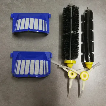 

2 Blue AeroVac Filter + 1 set main Brush kit +2 side brush for iRobot Roomba 600 Series 620 630 650 660 accessory Replacment