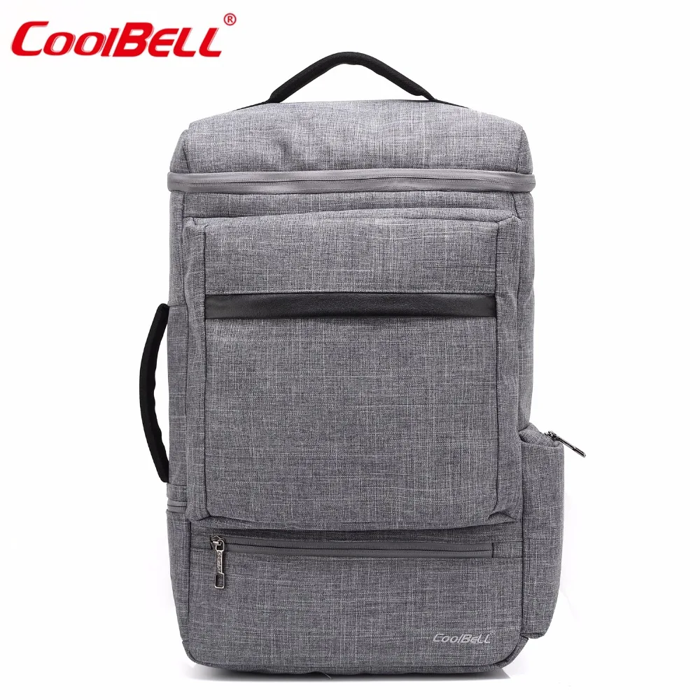 CoolBELL 15.6 Inch Laptop Bag Convertible Backpack Messenger Bag With USB Changing Port Multifunctional School bag for Teenagers woven bag with convertible strap