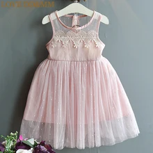 Платья для девочек с надписью «LOVE DD& MM» Новинка года, летняя детская одежда модное милое хлопковое платье принцессы с мозаичным узором для девочек