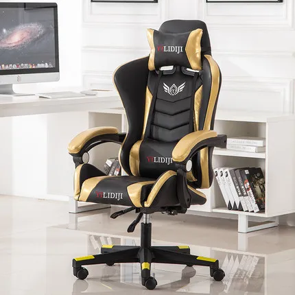 Игровой стул Silla Gamer Cadeira Gamer, домашний Офисный Компьютерный стул, регулируемый по высоте, кресло с откидной спинкой Silla Oficina Chaise - Цвет: A5 without footrest