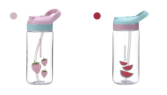 Plastic Water Bottle With Straw (19)