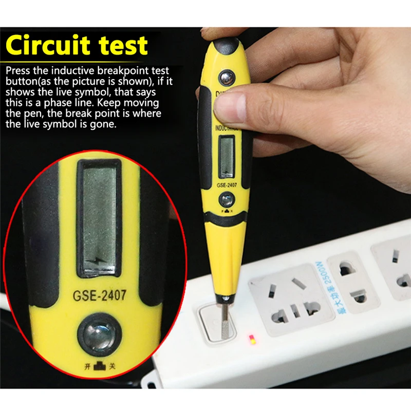 Multi function Digital Induction Test Pencil Screwdriver Electrical Tester With LED Light Power