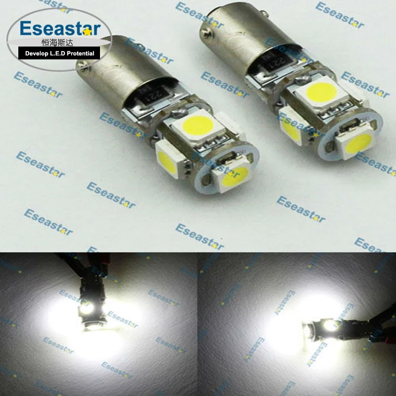 2 шт./лот eseastar Бесплатная доставка SMD5050 5 LED BAY9S светодиодные лампы для автомобиля led