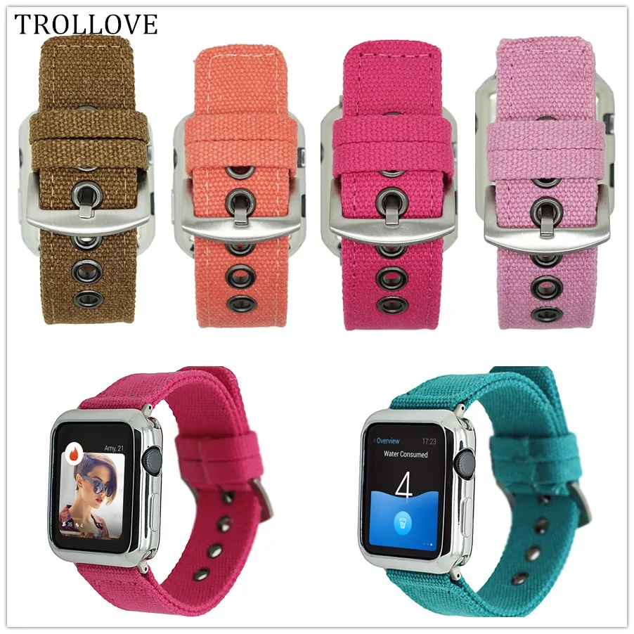 

Woven Nylon band strap for apple watch band 42mm 38mm sport fabric nylon bracelet watchbands Series 3/2/1 replace bracelet