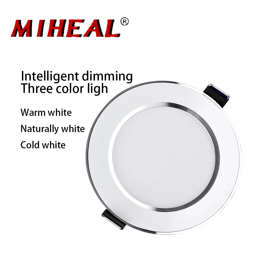 

Silver White Ultra Bright LED Downlight 5W 9W 12W 15W Thin Round LED Ceiling Recessed Spot Light 220~240V 3 Color Dimmable light