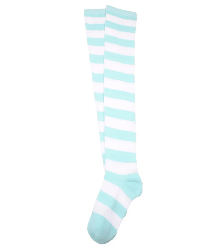 Новинка; модные Хлопковые гольфы в полоску; 11 цветов; высококачественные носки до бедра; - Цвет: Blue Wild Stripe