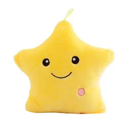 40*35 см 1 шт мягкие куклы светодиодный свет звезд красочные подушки популярный плюшевый игрушки для детей желтый