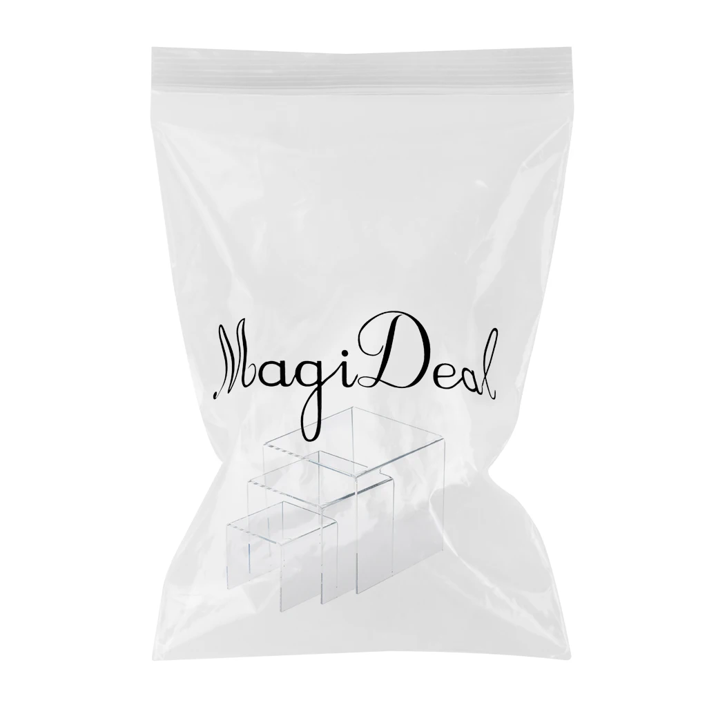 1 Set of 3pcs Top Quality Clear Acrylic Display Riser (3'', 4'', 5'') Jewelry Showcase Display miniatures Jewelry Packaging 