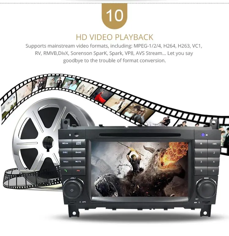 Flash Deal LJHANG Android 9.0 Car DVD Player Stereo For Mercedes Benz W203/CLK200/CLK22/C180/C200 GPS Navi WIFI 2 Din Car Radio headunit BT 12