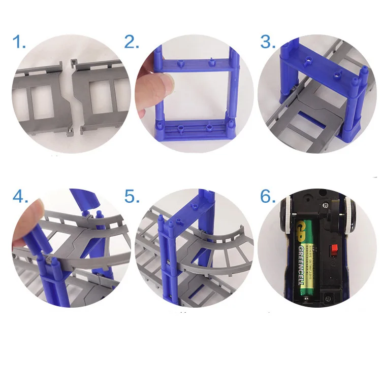 88 шт./компл. 3D DIY трек Электрический Железнодорожный вагон роторная модель здания набор комплектов поезд трек слот игрушка для обучения гоночных орбит автомобилей