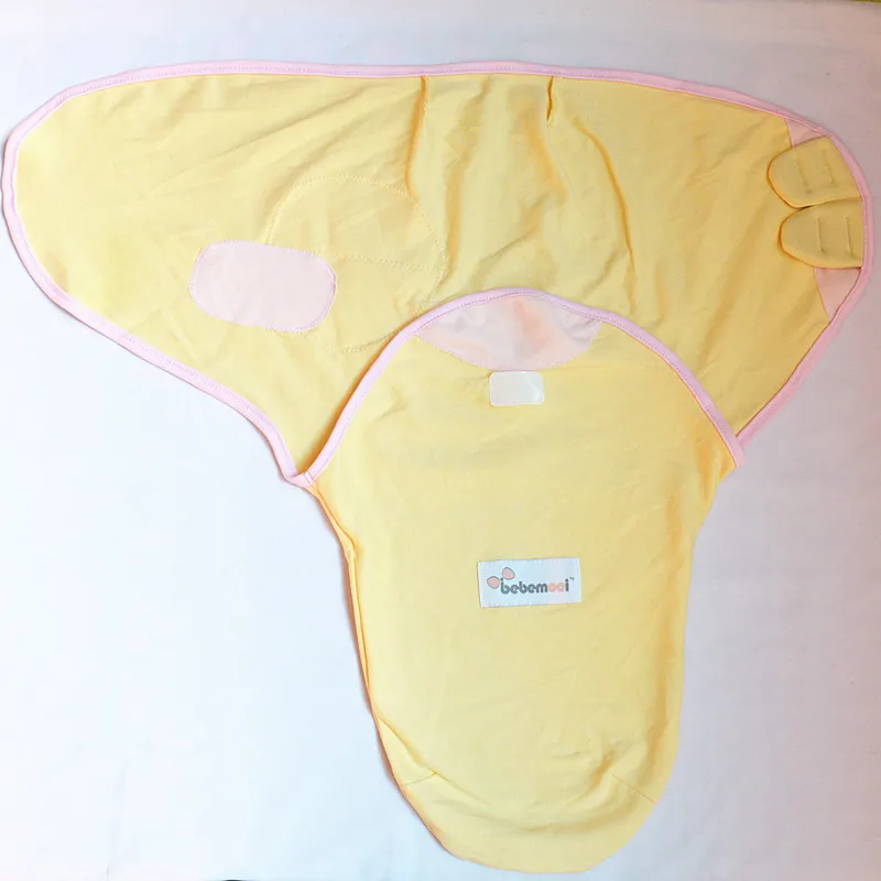 [Sigzagor] пеленать ребенка, Обернуть Одеяло, спальный мешок, лето, средний/большой, хлопок мягкий, 6 цветов розовый, зеленый, синий, белый, желтый - Цвет: Yellow 0 to 4 months
