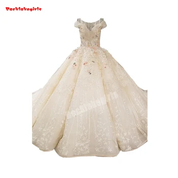 

0065 Traditional Style Brand Design Moroccan Wedding Dress Sleeveless Beautiful Appliqued Fluffy Party Gown
