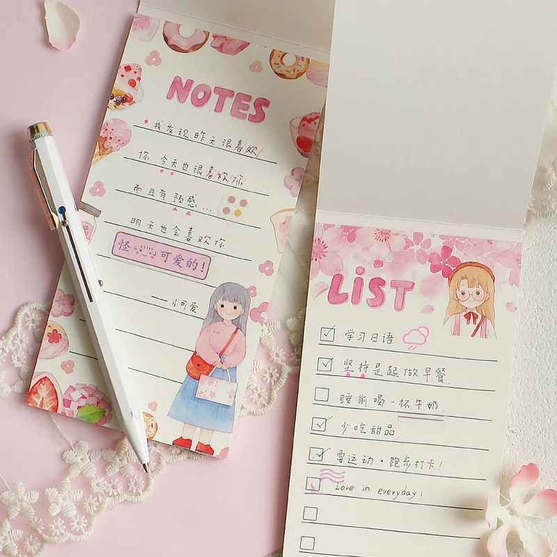 30 листов Kawaii Sweety Girl Memo Pad портативный блокнот планировщик Сделай Сам заметки