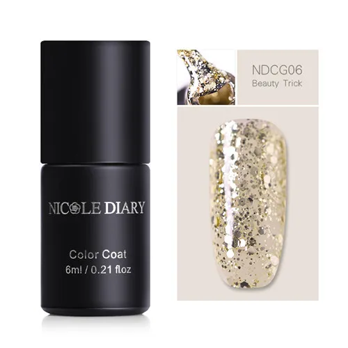 Nicole Diary гель лак для ногтей Holo блестки пайетки личная гигиена 5D магнитный лак розовый лак Полупостоянный - Цвет: NDCG06
