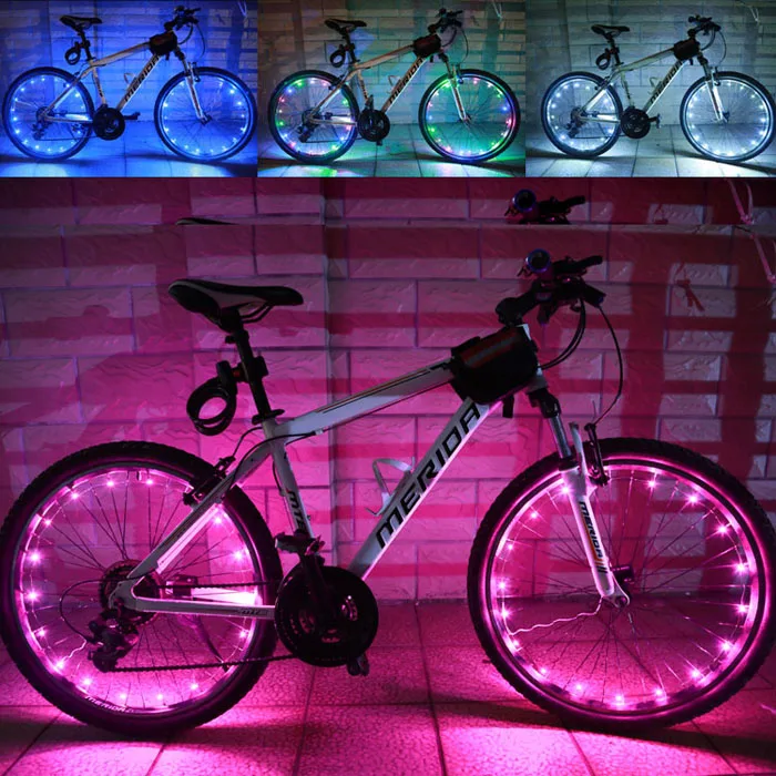 Excellent 2M/20LED Motorcycle Cycling Bike Bicycle Wheels Spoke Flash Light Lamp Impression Riding A01 Cycling Wheel 5 colors new A30517 3