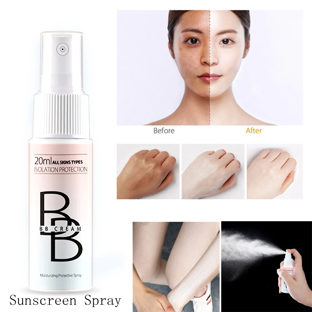 

Hot 20ML Body Whitening Sunscreen Spray Moisturizing Concealer Cream BB Cream Bronzers Foundation Makeup Summer TSLM2
