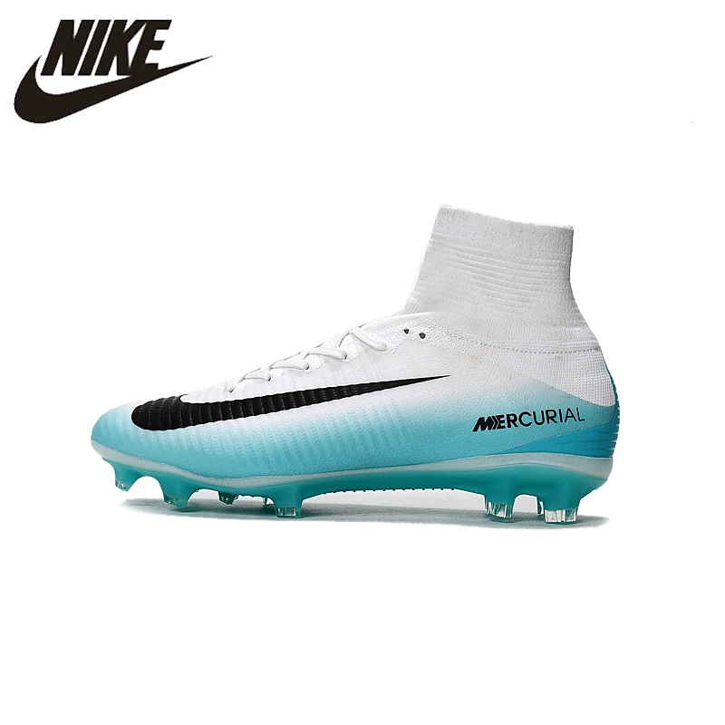 

Nike MERCURIAL SUPERFLY V AG Soccer Shoes Superfly White High Ankle Football Boots Outdoor for Men 831955-002 39-45
