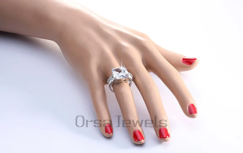 ORSA JEWELS, женские свадебные кольца, большая принцесса, режущие, AAA, блестящие, CZ, обручальные, вечерние, кольцо, женская мода, ювелирное изделие, подарок ROR100