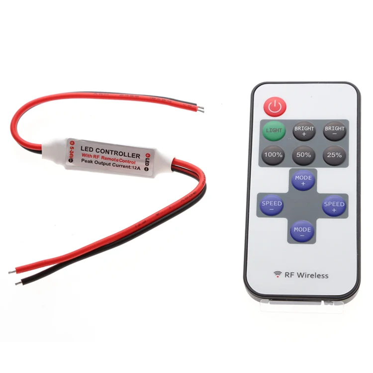 12V RF Wireless Remote Switch Controller Dimmer for Mini LED Strip Light