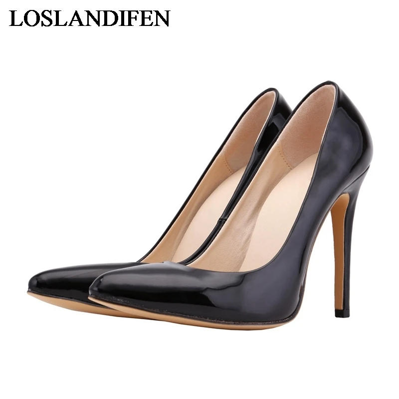 

Sexy Women Pumps Thin High Heels Shoes Women Pointed Toe Womens Patent Leather Shoes Pumps Femme Ladies Shoes NLK-C0169
