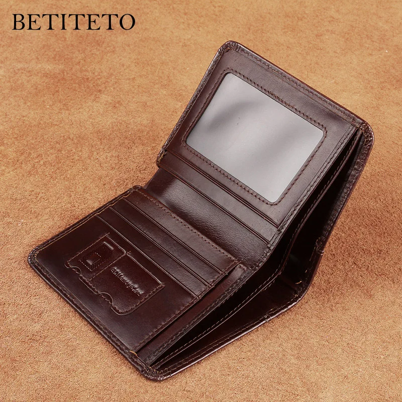Мужской кошелек Betiteto из натуральной кожи маленькие бумажники модные портмоне