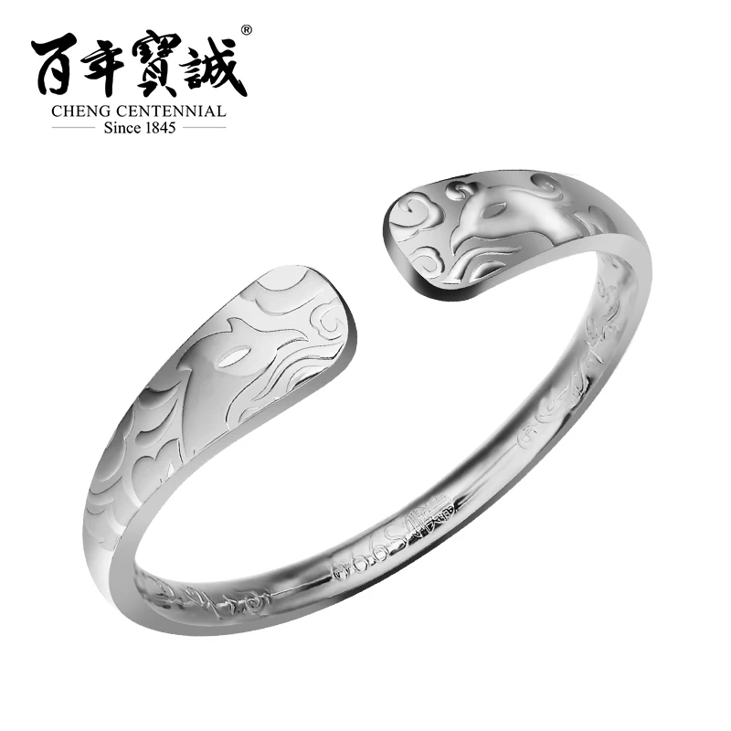 Cheng Centennial --Fashion Women Bracelet- Sterling Silver - Handicraft- Bangle Jewellery Gift for lover