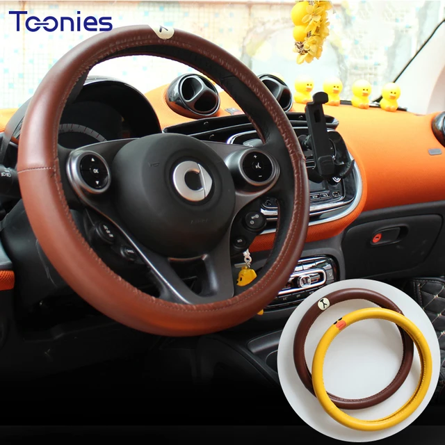 Soft Pu Car Steering Wheel Cover Cartoon Smart Fortwo Auto Soft Pu Car Steering Wheel Cover Cartoon Smart Fortwo Auto Accessories Breathable Anti Slip