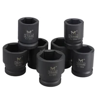 1" Inch Impact Socket 25mm Square Hole Heavy Duty Pneumatic Tool Parts Air Sockets Metric 6-Point 17-46mm 1