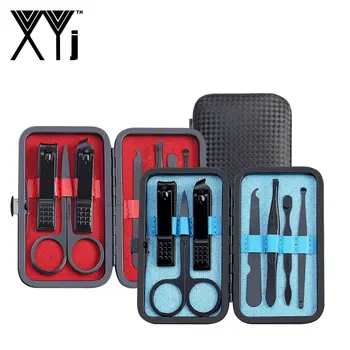 

XYj New Arrival 7pcs Manicure Tool Set Stainless Steel Nail Clipper Kit Nail Art Tool Nail File Tweezer Nail Care with Mini Case