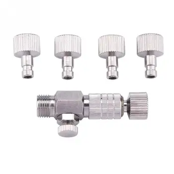 

4Pcs Metal Quick Release 1/8" Fitting Airbrush Coupler Adapter Valve Disconnect Air Flow Control Kit garden tool