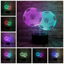 Footall футбол Mixcolor 3D лампа USB ночник RGB светодиодный освещения сенсорный база Для детей игрушки подарки визуальный спальный декоративные
