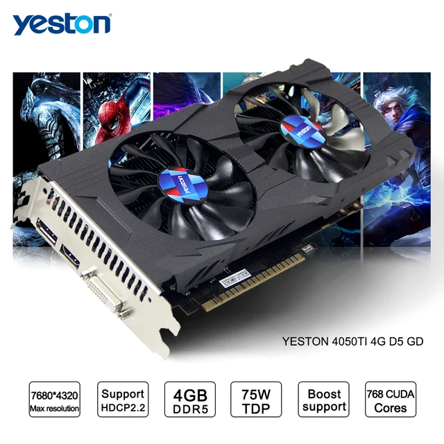 Modest Yeston GeForce GTX 1050Ti GPU 4GB GDDR5 128 bit Gaming Desktop computer PC support Video Graphics Cards Ti