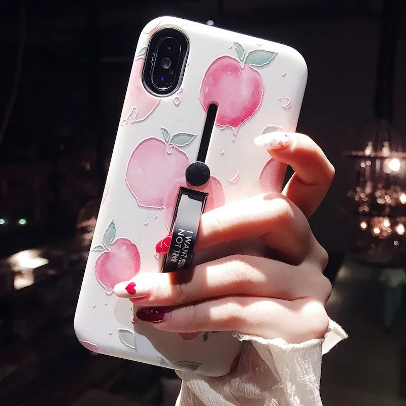 Мягкий чехол с ананасом клубникой КАКТУСОМ для iPhone 6 чехлы подставки кольцом X 8 7 6s