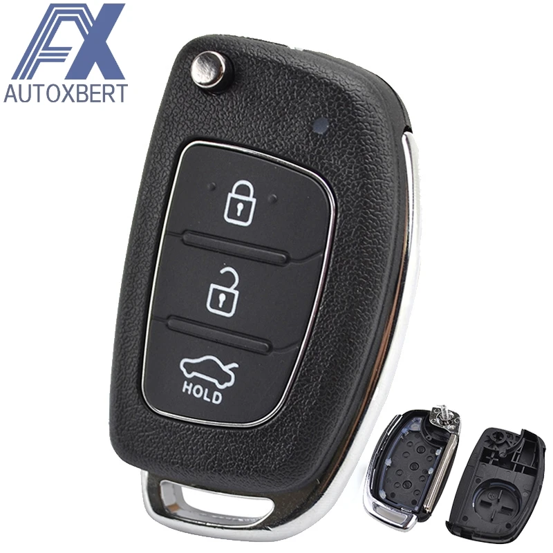 

AX 3 Button Car Uncut Case Folding Flip Remote Key Shell Case For Hyundai Creta I20 Tucson Elantra Santa fe Solaris ix35 ix45