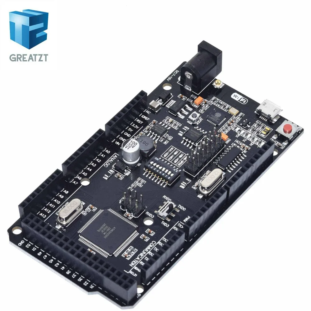 GREATZT Mega+ WiFi R3 ATmega2560+ ESP8266 32M USB-TTL памяти CH340G совместимый для Arduino Mega NodeMCU ESP8266