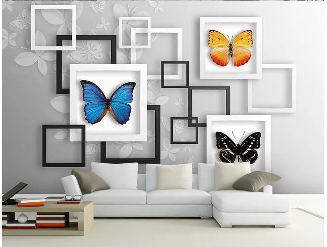 Пользовательские фото обои 3d Фреска walpaper геометрическая абстракция Бабочка Мечта Гостиная ТВ установка обои для стен