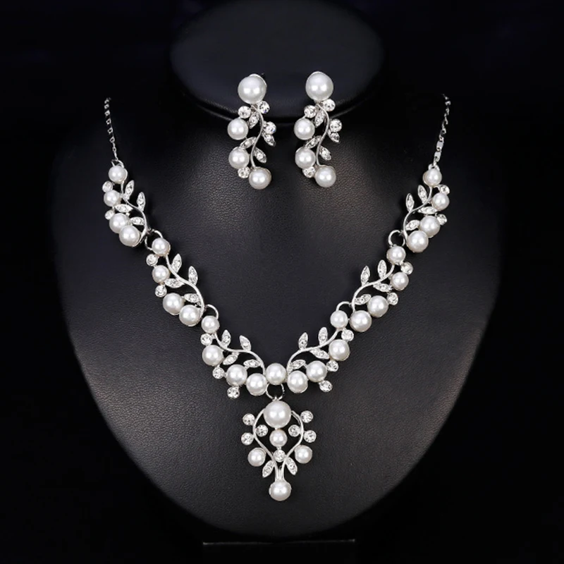 

Crystal Bridal Jewelry Necklace set Long Jewelry For Women Jewelry Wedding evening dress crystal Jewelry necklace 2 Sets