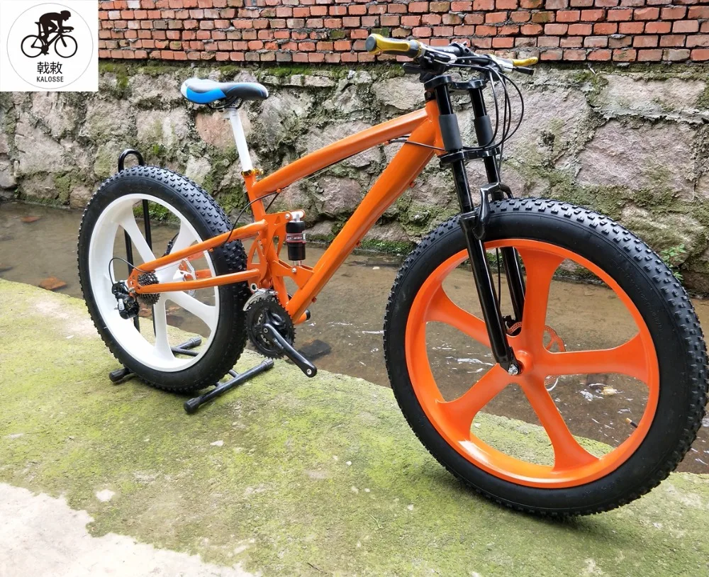 Cheap Kalosse  26*4.0 tires Beach bike Microshift   3X10S  fat bike  30 speed ,  Hydraulic brakes  17inch  mountain bike 7