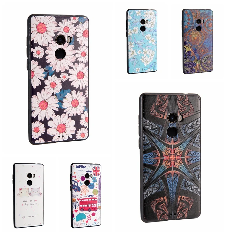 3D рельеф мягкий чехол TPU для Xiaomi mi x 2 Полный протектор Мягкий силиконовый x2