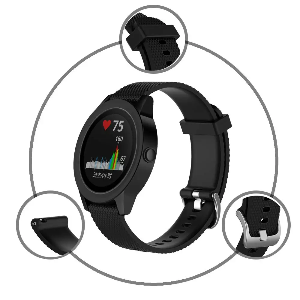 Прозрачный мягкий силиконовый сменный ремешок для Garmin Vivoactive 3/ Vivomove HR 20 мм|Ремешки