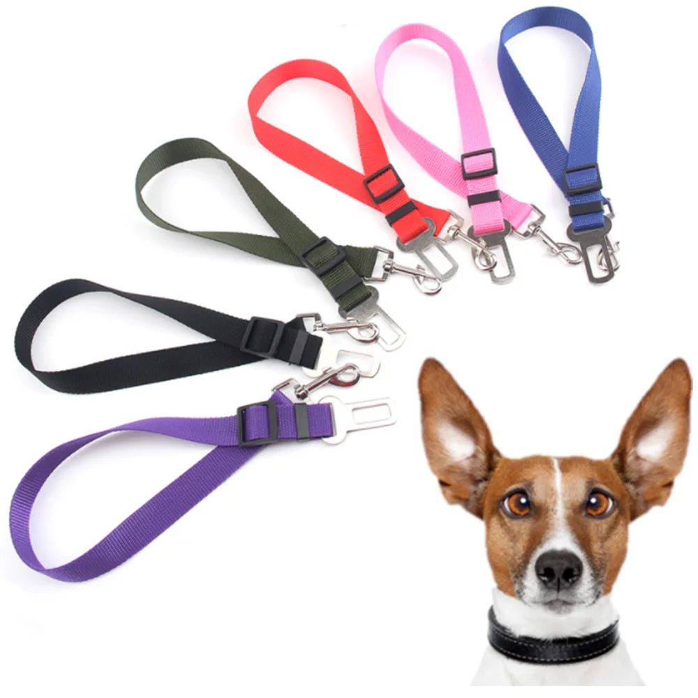 Adjustable Dog Car Safety Seat Belt Nylon Pet Puppy Seat Lead Leash