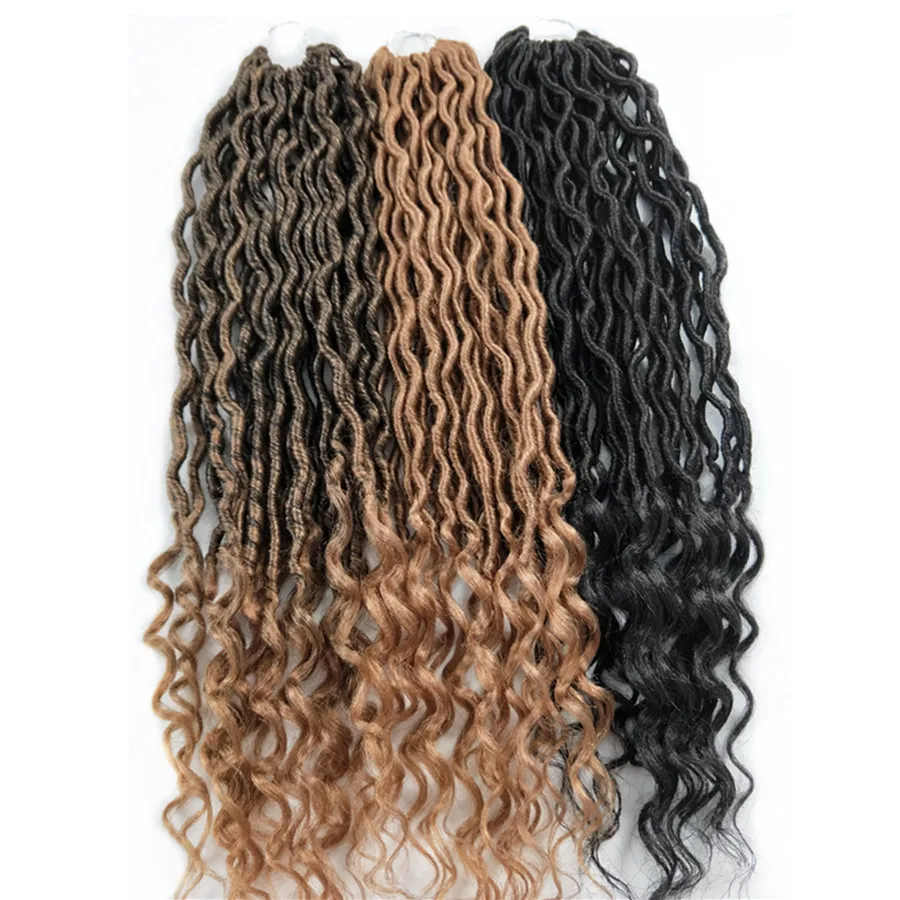 Pervado волосы синтетические мягкие Faux locs Curly вязание крючком плетение волос для наращивания 22 дюйма 70 г/упак. 24 пряди/упаковка богиня прическа